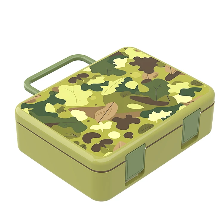 Clamshell sealing 5 compartments lunch bento box for children kids microwave safe dishwasher safe food container