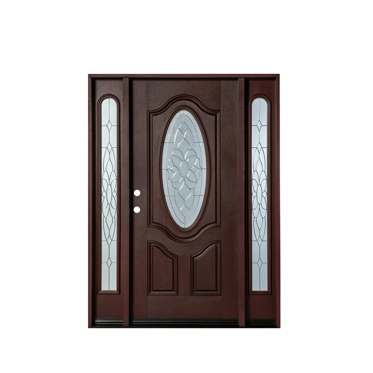 American Style Modern Exterior Wrought Iron Double Entry Doors For Apartment Building