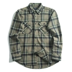 Wholesale Men Fleece Flannel Shirts Long Sleeve Button Up Shirt Custom Logo 100% Cotton Classic Fit Plaid Flannel Shirts