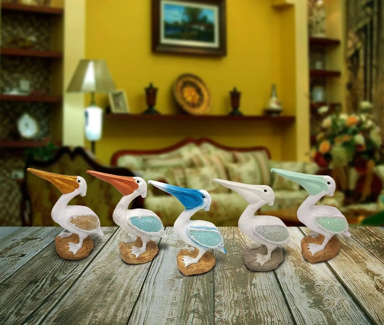 Resin Pelican Blue Bird Figurines