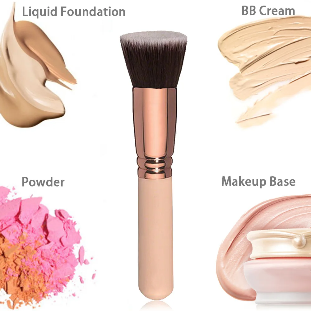 Flat Head Wholesale Foundation Brush Private Label For Make Up Foundation Brush With High Quality