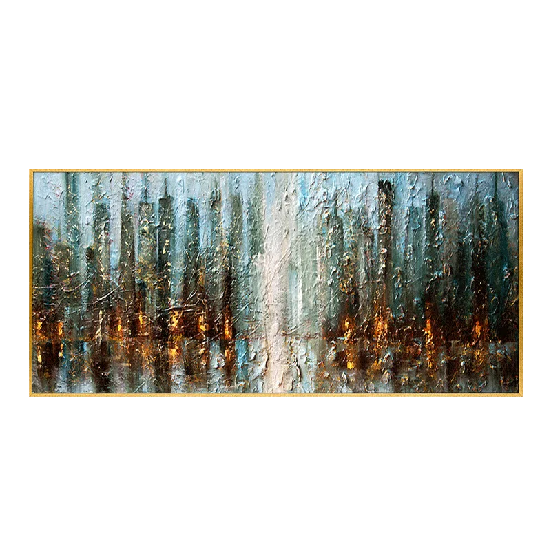 Современные другие картины на стену, холст, ручная роспись, абстрактная Настенная картина ручной работы, скандинавский стиль, 20*59 дюймов