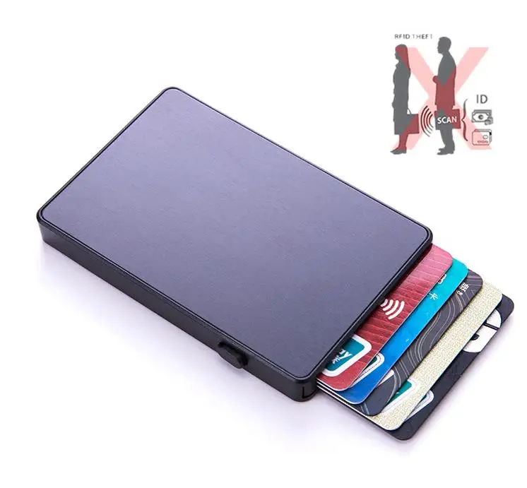 Hot Sale Aluminum Alloy RFID Blocking Credit Card Case Box Anti-degaussing Wallet Multi-colors Accept Custom Logo