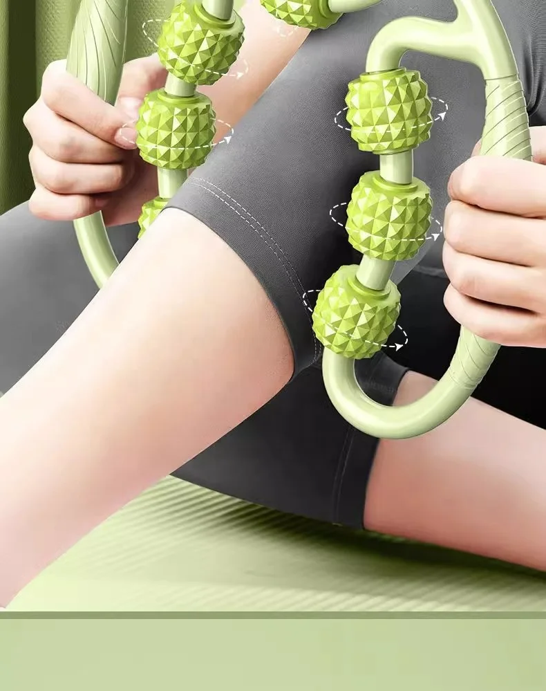 9 Wheels Muscle Roller Massager Muscle Roller for Leg Neck Hand Arm Muscle Relax Massager Indoor Sports Yoga Bodybuilding