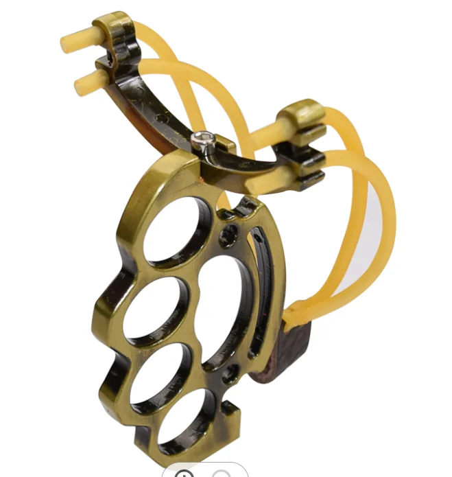 Маленькая Рогатка с пятью пальцами, карточный мяч, традиционная Резиновая лента, складная Рогатка из сплава нержавеющей стали для пальцев