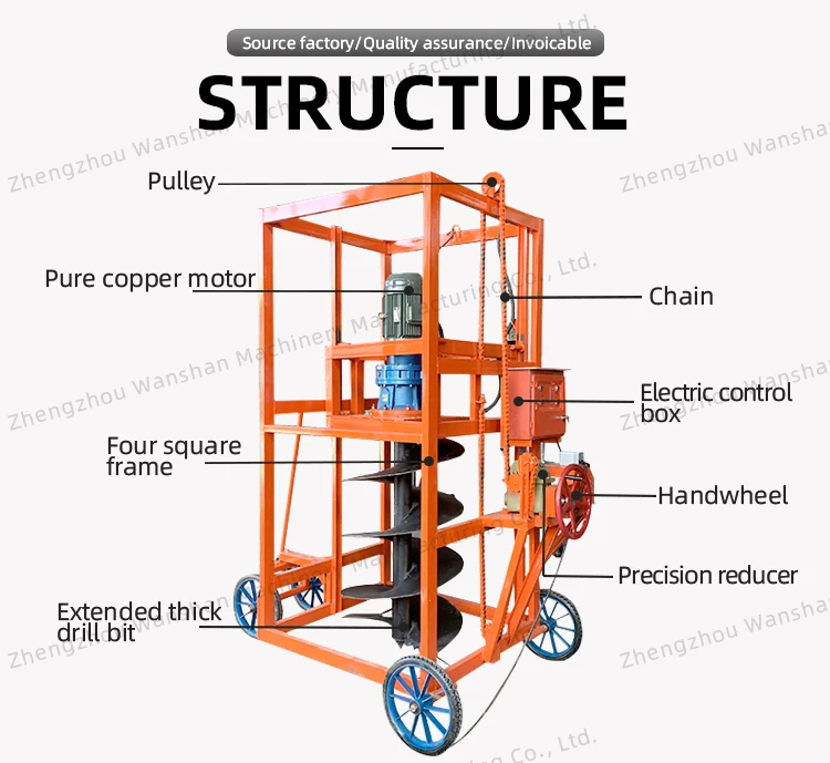 High Quality  Earth Auger Tree Planting  Ground Drilling Machine Electric Earth Auger
