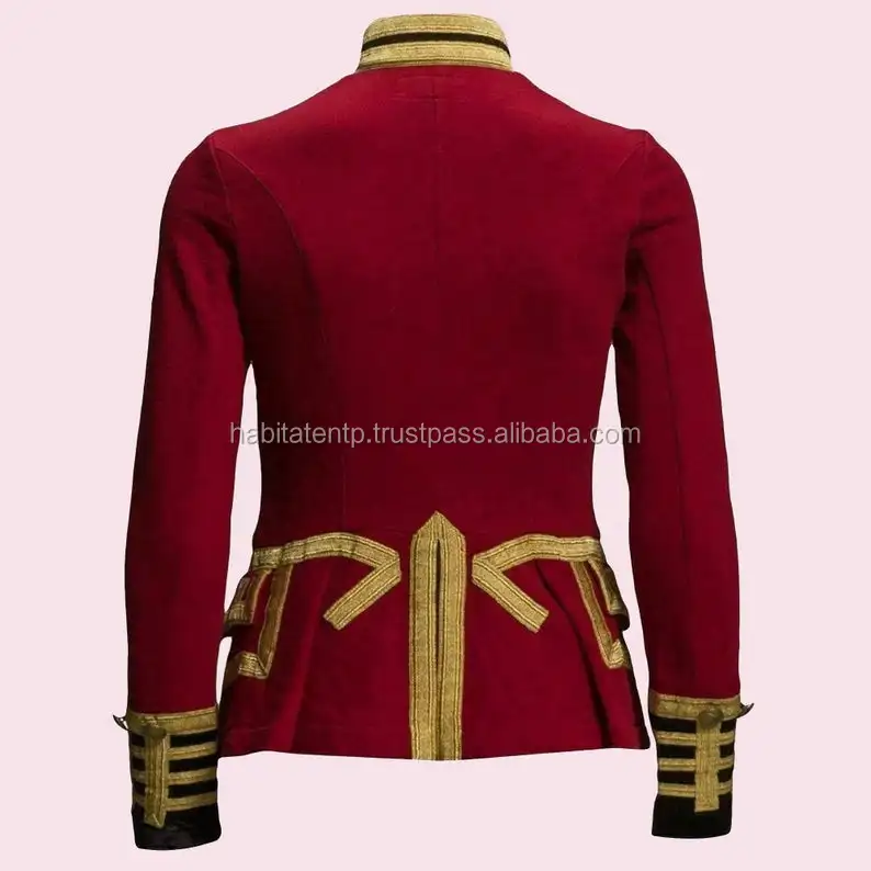Wholesale 18th Ladies Red Wool Hussars Jacket Fashionable Napoleon Antique Hussar Women Jackets