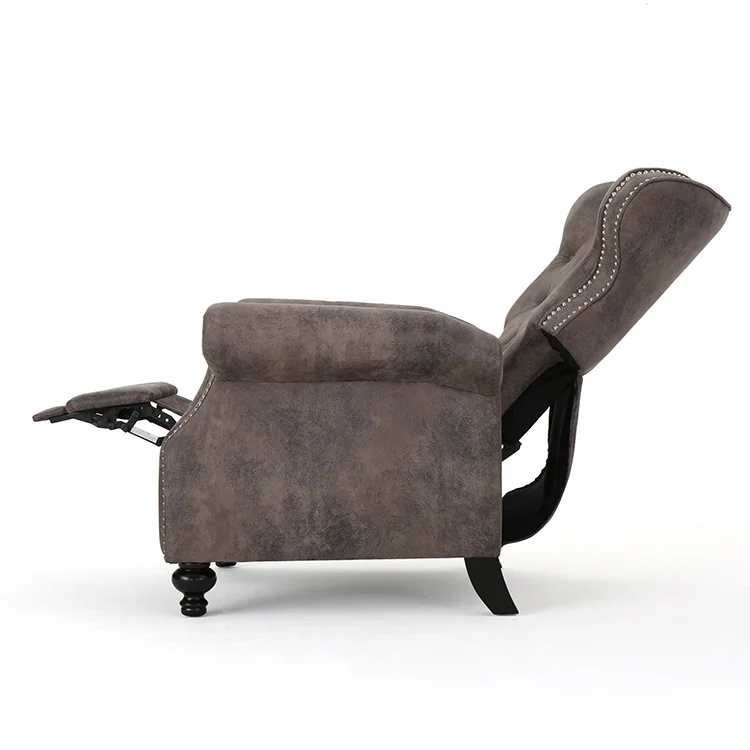 Living room Greyish Brown push back sofa