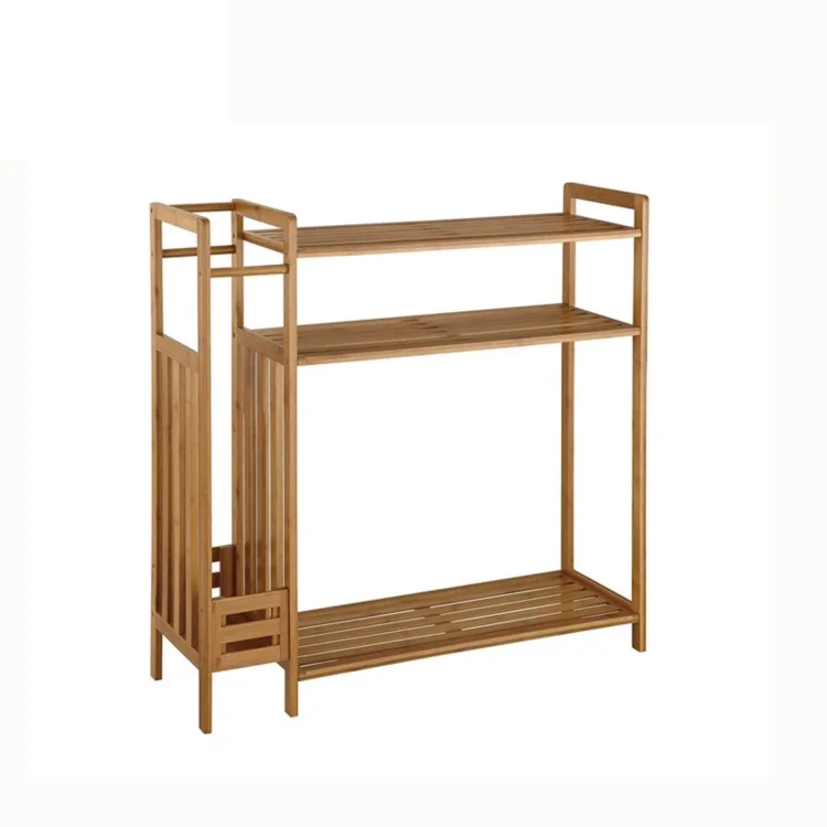 
Moisture resistant Extra wide 100% Natural Bamboo 4-Tier Shoe Rack with Umbrella Stand organizer shelf 