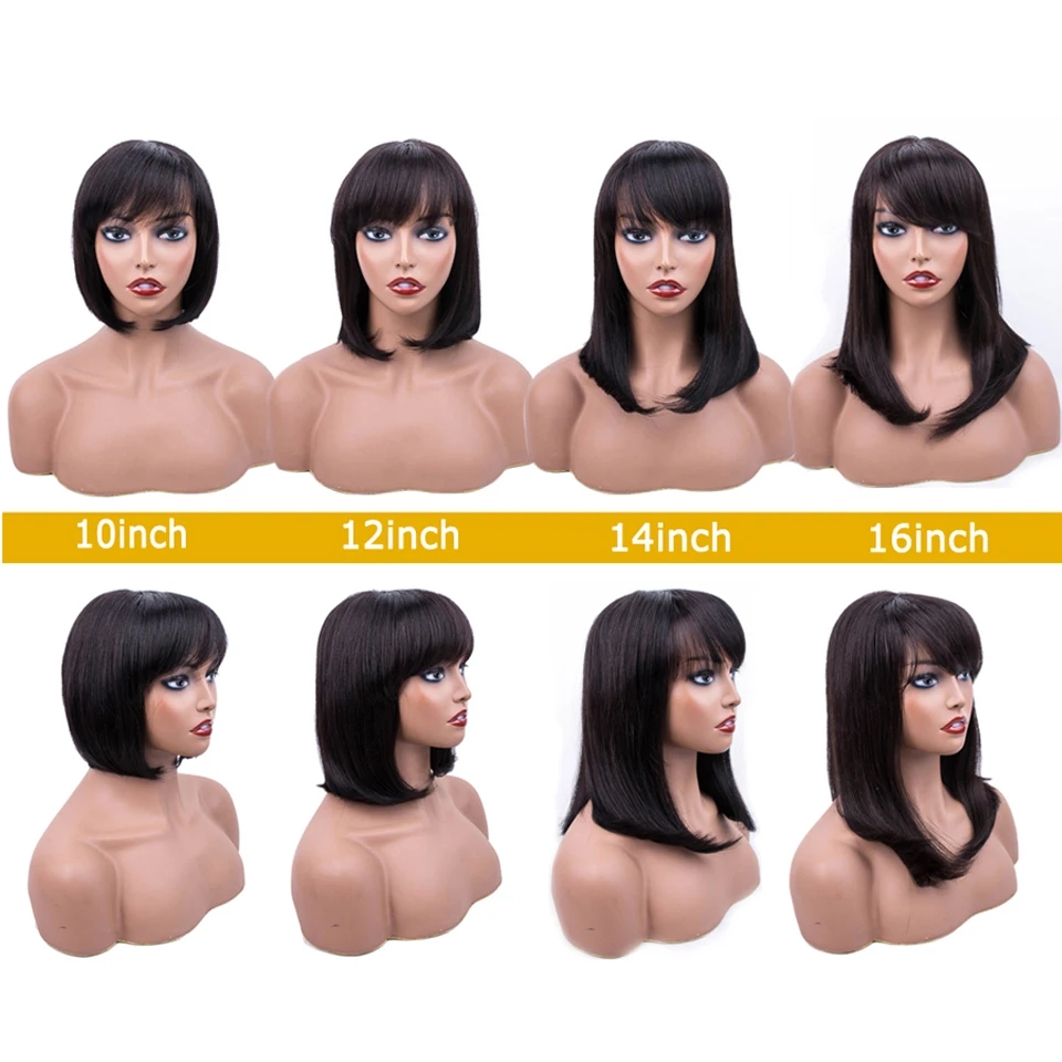 Wholesale Virgin Remy Human Hair Wigs  Brazilian Hair Wigs For Black Women Short Bob Straight Frontal Lace Wig 8-16Inch