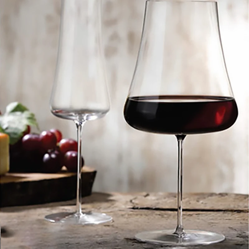 Hand Blown Huge Stemmed Crystal Wine Champagne Goblet Glass for Decoration