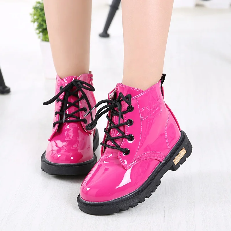 News Children Shoes Boots flat Children Size 21-36 Short Boots boy Girl PU Leather Waterproof Winter Kids Snow Shoes Girls Boots