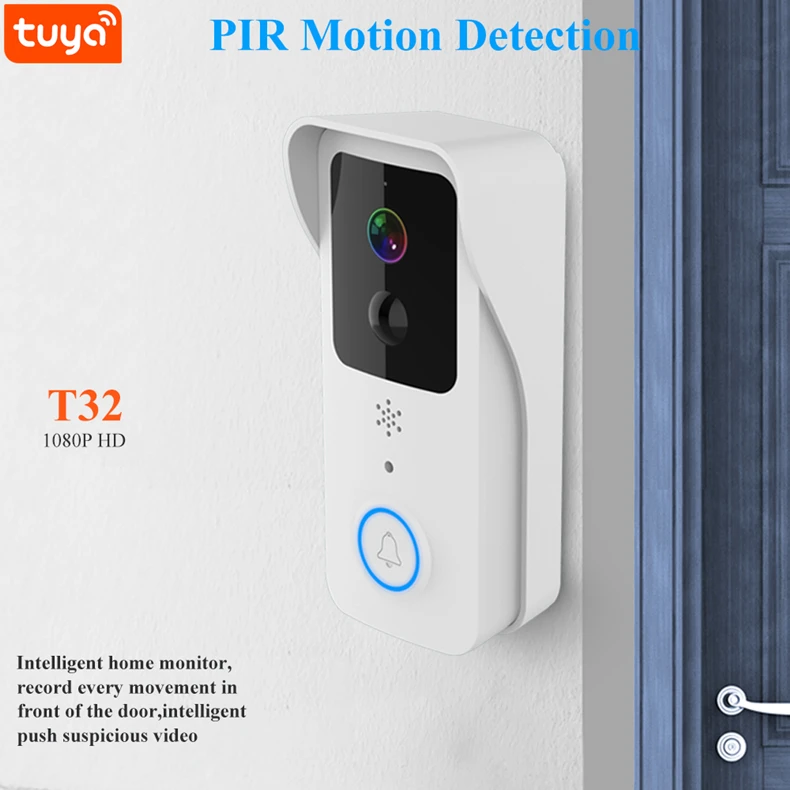 2022 Tuya Video Doorbell 5G Dual WiFi Outdoor Door bell Waterproof IP68 Battery Intercom Smart Home Wireless Door Phone Camera