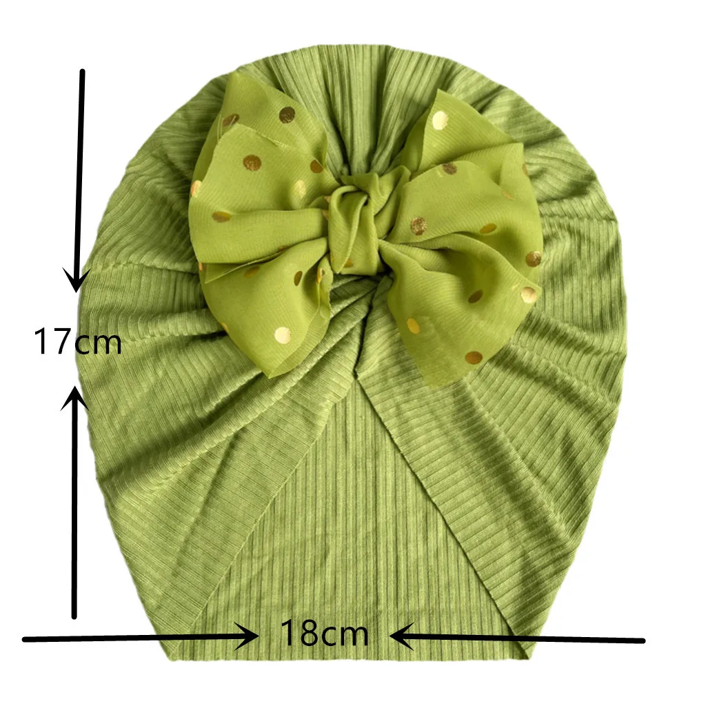 Hot Solid Color Beanies Head Wraps Kids Turban Lovely Shiny Bowknot Baby Headbands