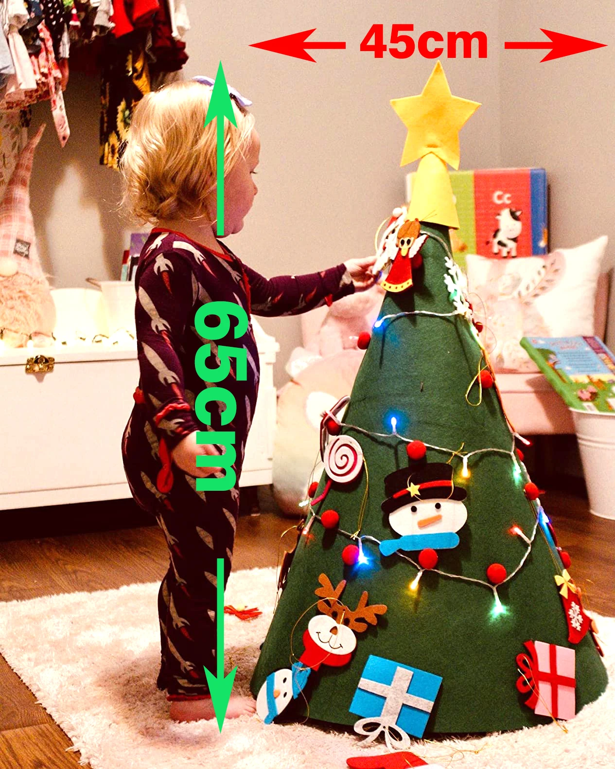 Christmas Decor Supplier Kids DIY Felt Christmas Tree Decoration for Home New Year Gifts Decor Ornaments Santa Claus Xmas Tree