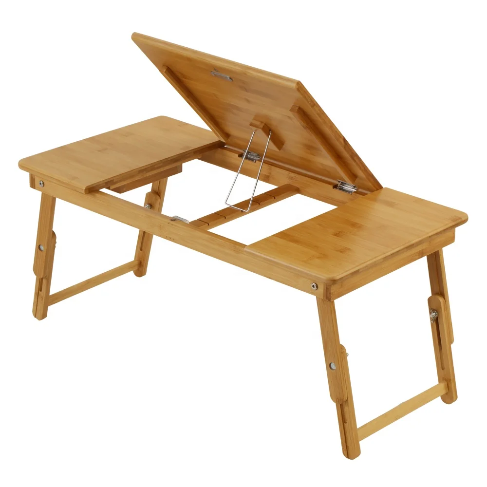 Adjustable Bamboo Custom Folding Bed Study Laptop Desk & Food Tray