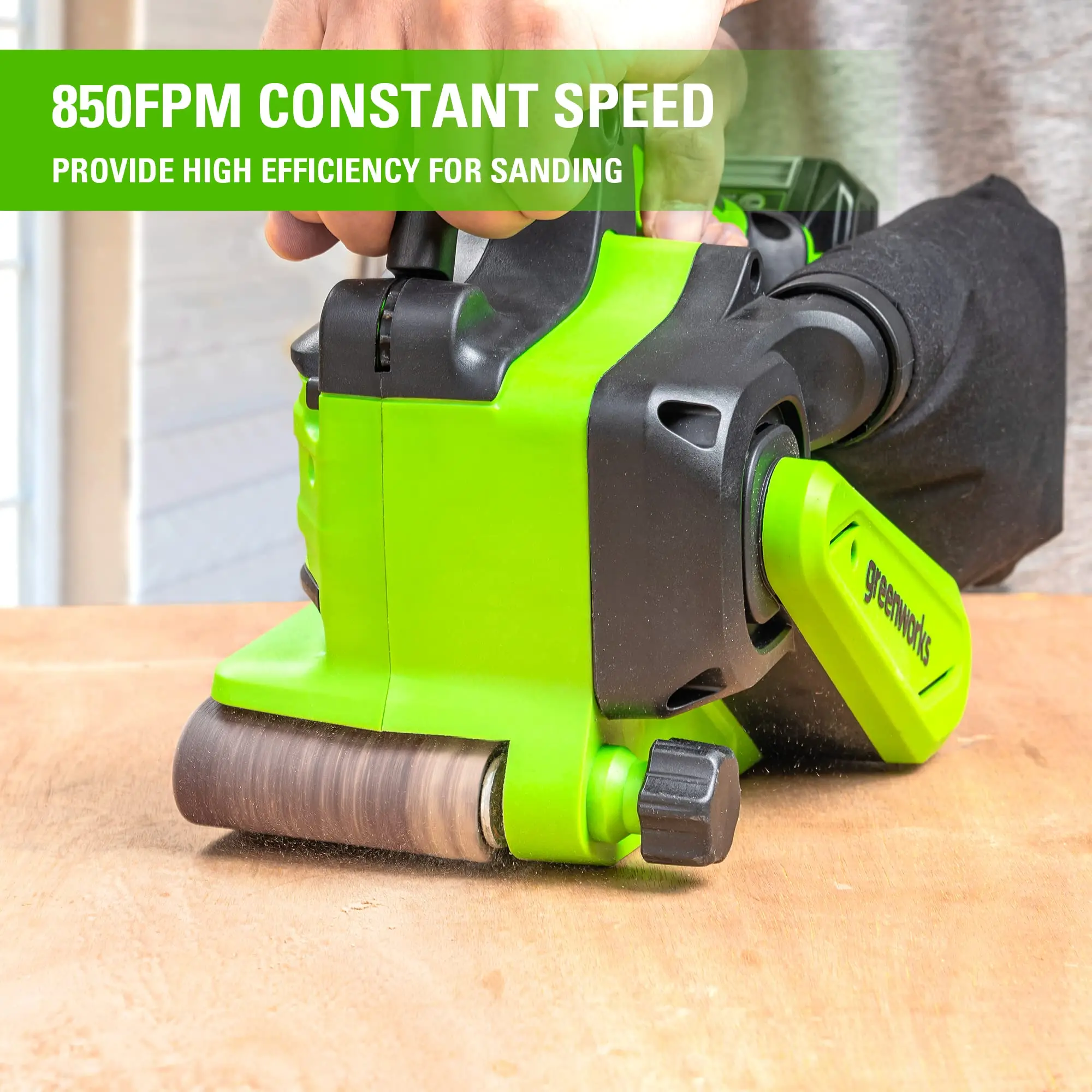 24V 3in x 18in Brushless Cordless Belt Sander and Dust Bag Tool Only