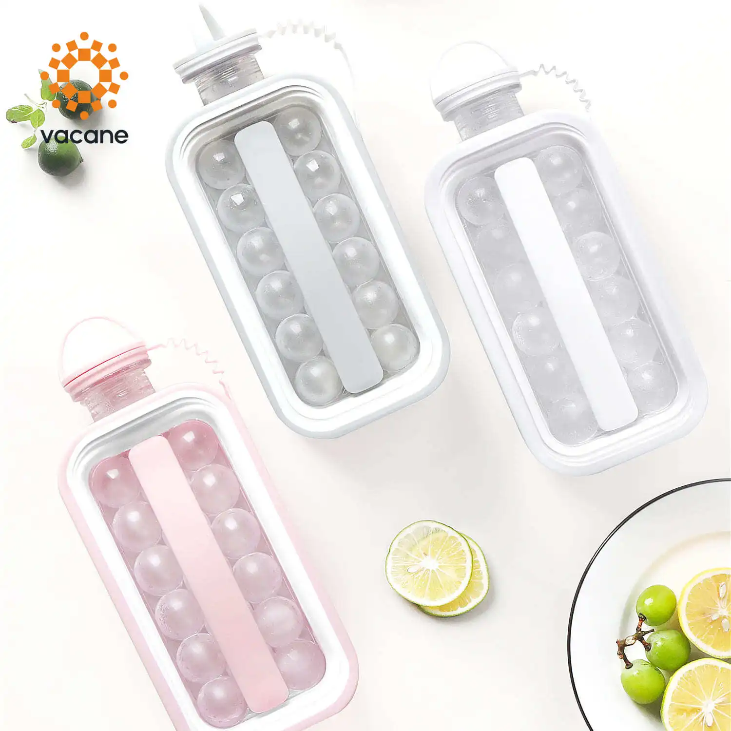 Vacane Горячее предложение 2 в 1 портативный DIY Герметичная Кружка без добавления бисфенола А поп кубика льда пресс-формы для холодильника льда мяч чайник бутылка с крышкой