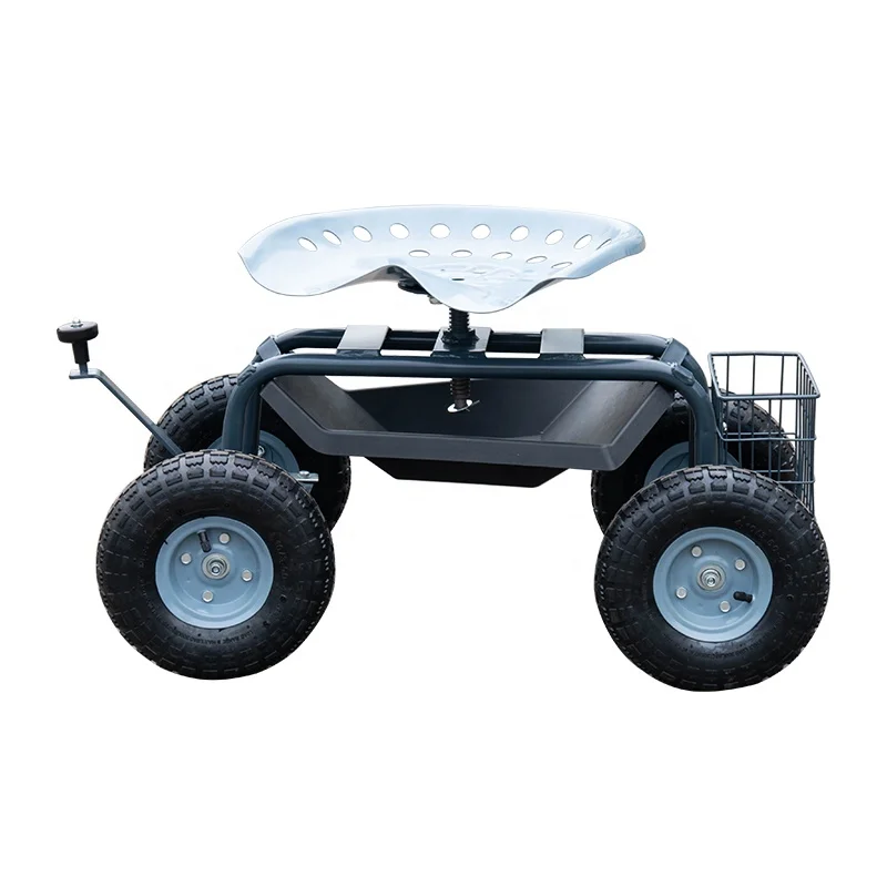 Garden Rolling Work Seat Cart With Four Wheels Garden Tool Sets