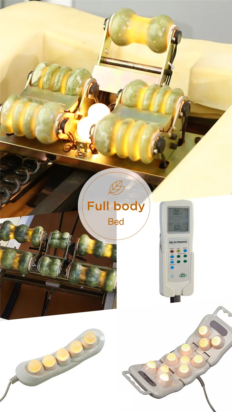 Nugar Best N4 Bed Electric Japan Thai Cheap Price Modern Full Back Whole Body Thermal Jade Roller Massage Table Bed