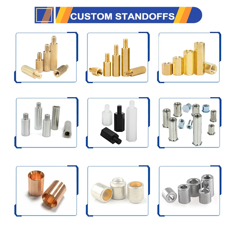 Professional production Custom Precision Part Neck Tightening Screws 8-32 Flat Knurled Slotted Head Brass Shoulder Thumb Screw