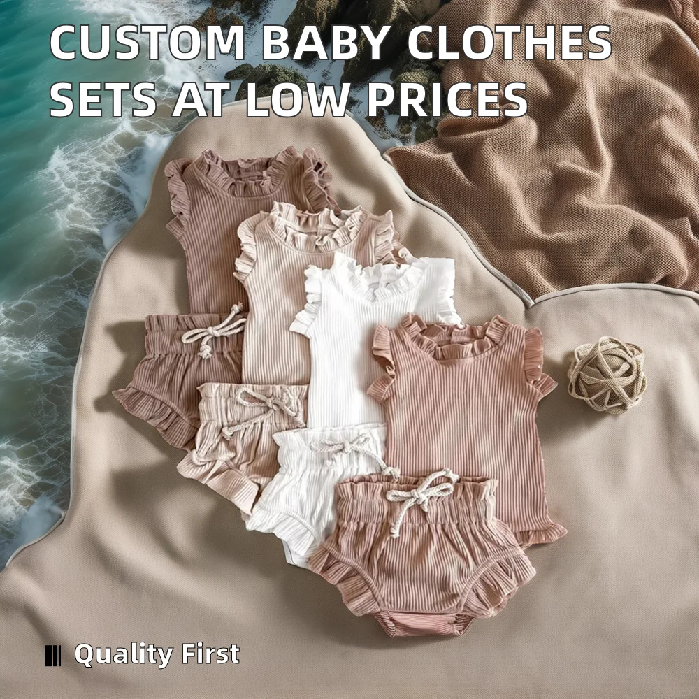 Wholesale Factory Price Unisex Baby Clothes Sets Customizable Short Sleeves & Pants Soft New Born Sleeping Wear Summer Girl Boy