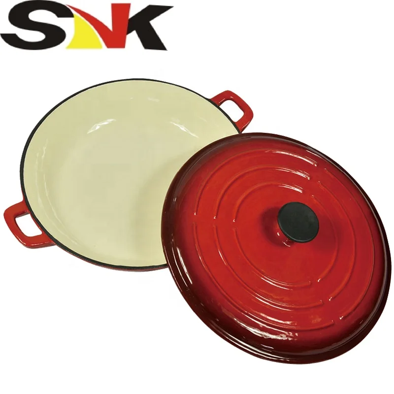 Enameled Signature Cast Iron Casserole Seafood and Mussel Pot High Quality with Lid and Dual Handles