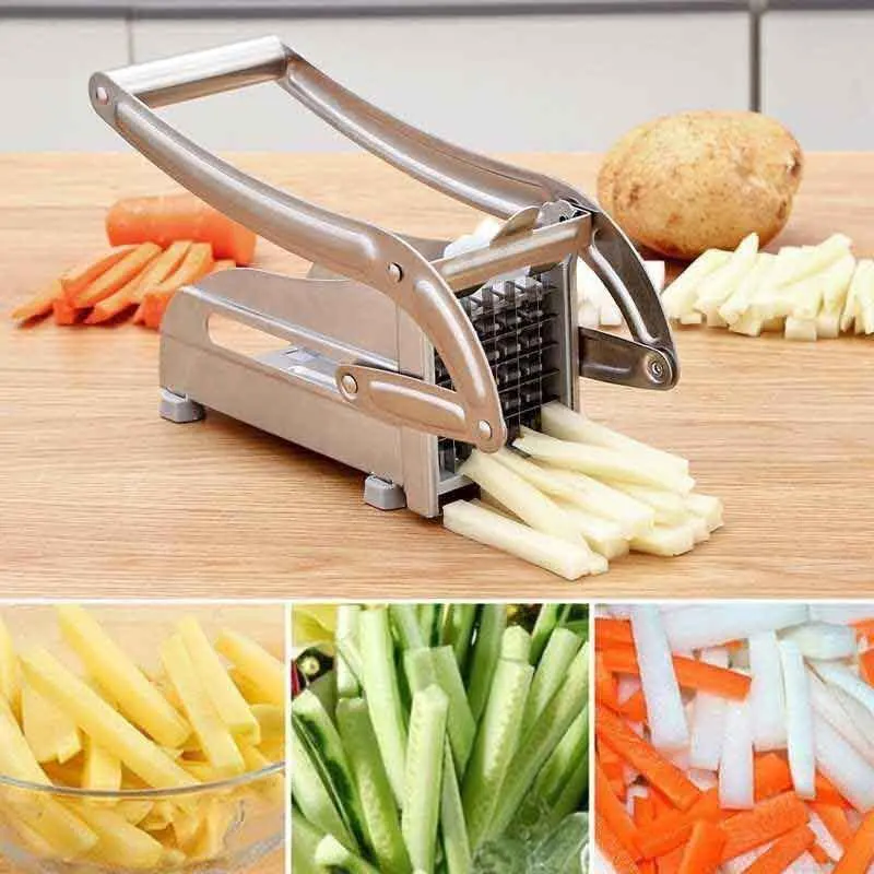 Potato strip cutter household stainless steel hand pressure cutting gadget tools
