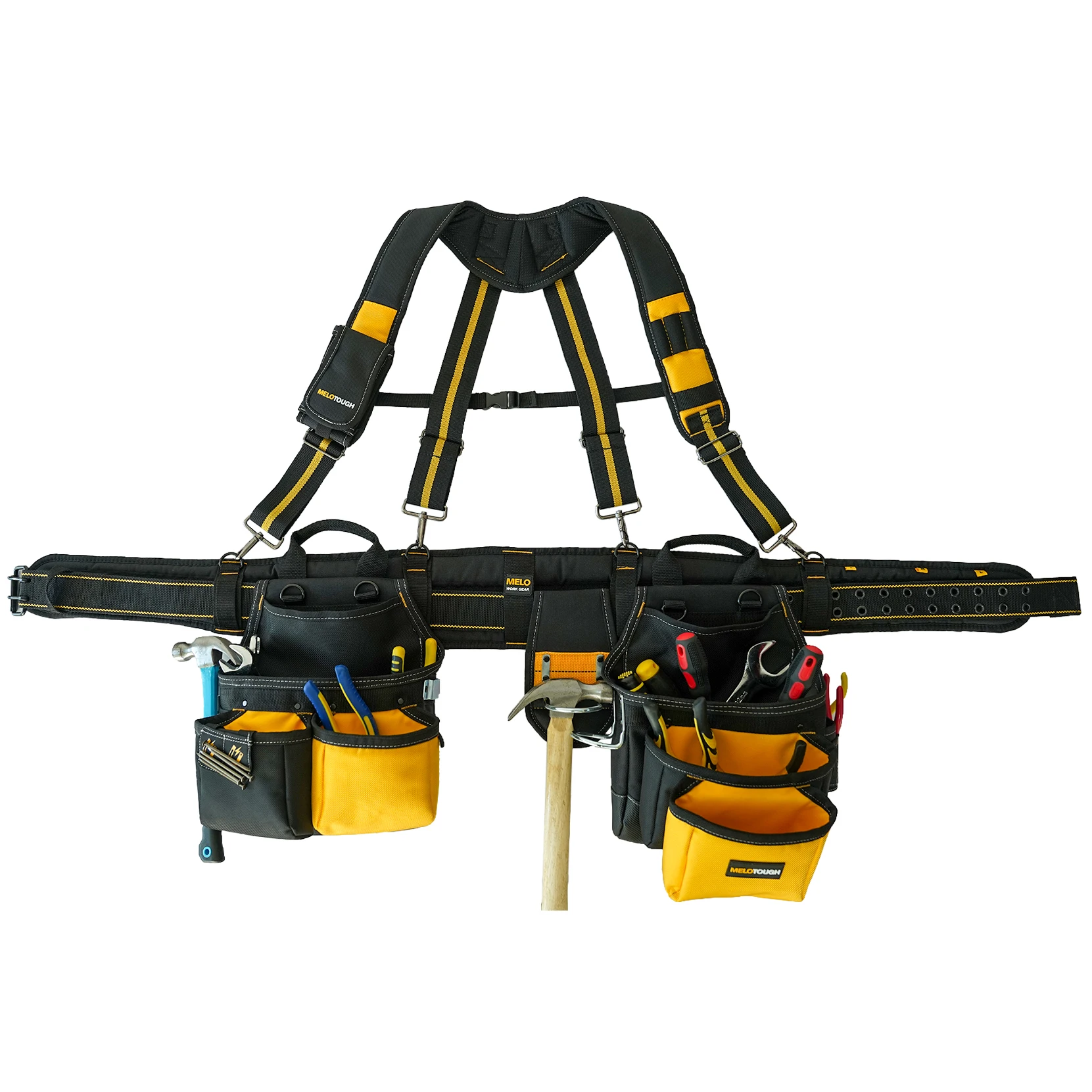 1680D Polyester carpenter tool belt with suspenders Professional Heavy Duty Tool Belt with Adjustable Suspenders