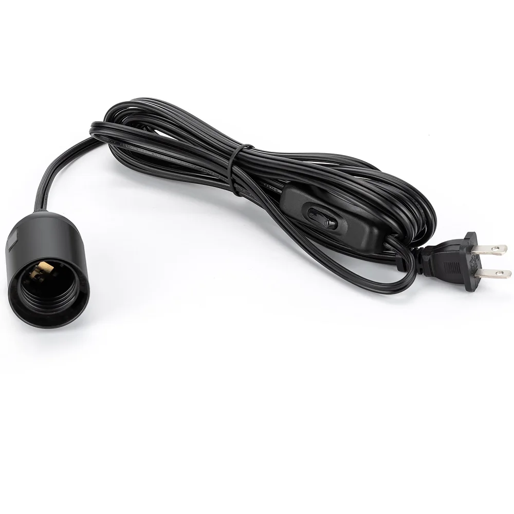 JACKYLED Pendant Light Bulb Socket 20Ft Extension Cord Cable Lamp Bases Power Cord Switch Line