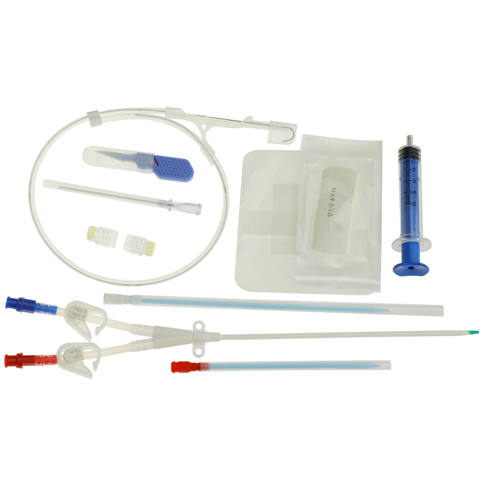 
High quality disposable dialysis kits Triple lumen 12Fr straight type Peritoneal dialysis catheters 