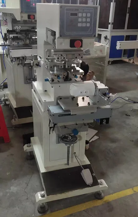 tampo print HP-160BY Sealed ink cup pad printer with Rotary holder plastic case pad printing machine