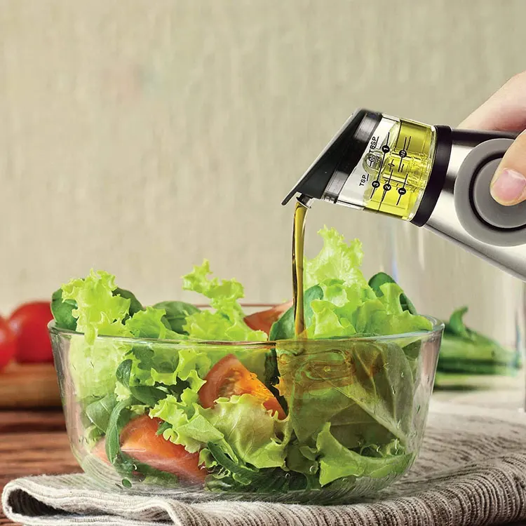 2022 new design Kitchen 304 stainless steel Olive Oil Sprayer Bottle Mister for cooking with Measuring ml Pump