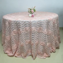 Elegant Round Taffeta Rosetta Table Cloth Wedding Table Clothe Flower Rosette White Rectangular Table Cloth