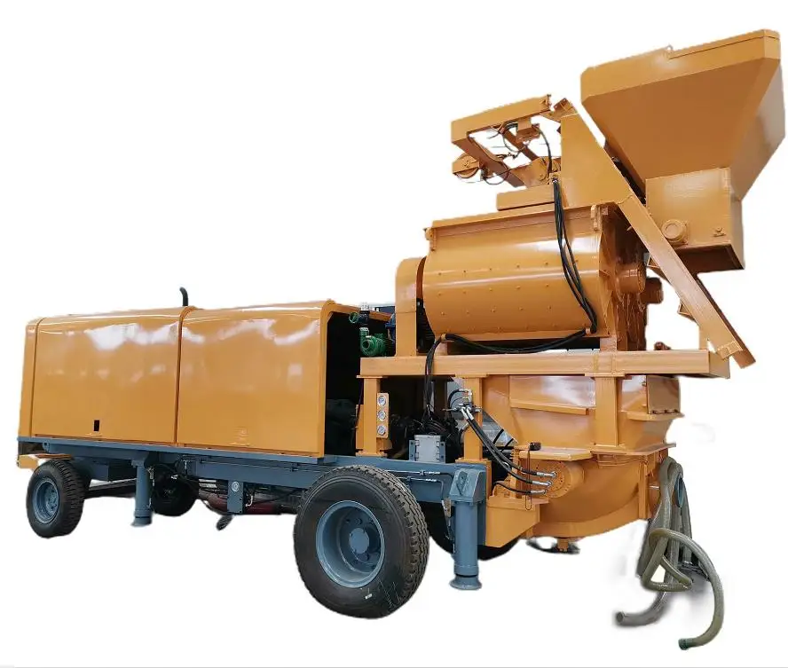 High Quality Mixing Standard 40m3/h Mobile diesel generator trailer mounted concrete mixer pump for sale