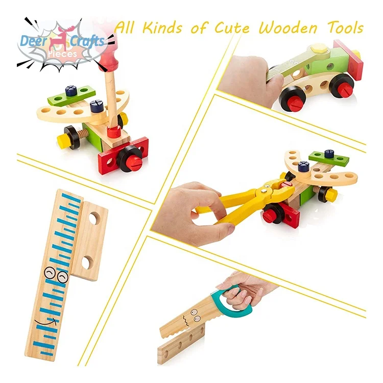 2021 New creative wooden DIY toy tool box for preschool kids DD03169