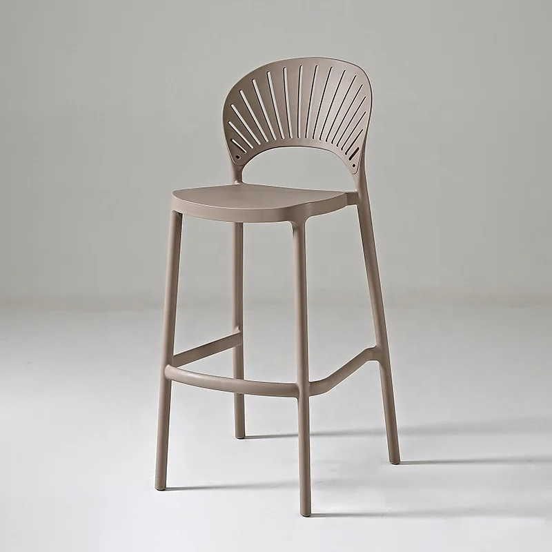 HE-020,Manufactory Modern Simple Plastic PP High Bar Chair Nordic Shell bar Chair Leisure Backrest Bar Chair
