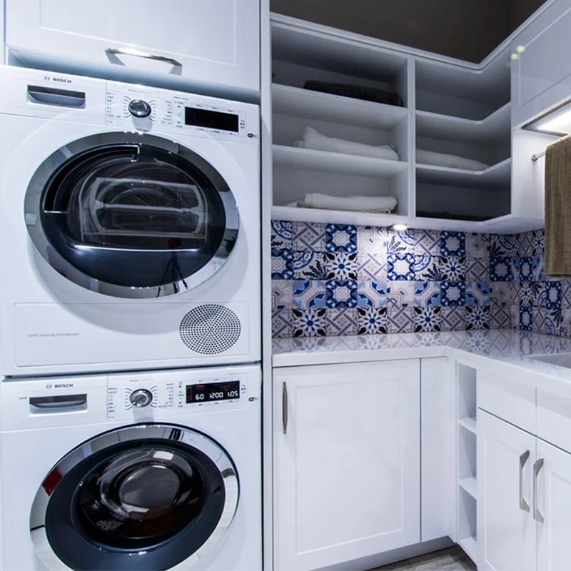 Wholesale White Solid Wood Laundry Room Cabinets Sink Oak Cabinet