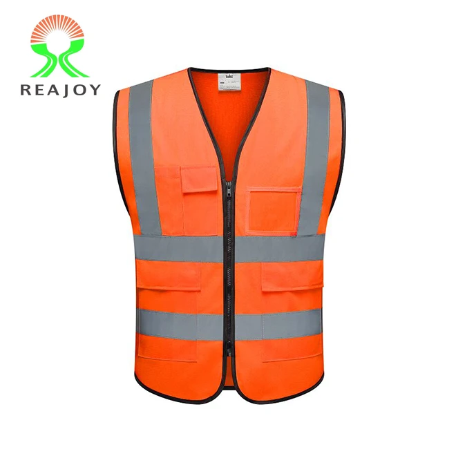 Custom Hi Vis Security Clothing Safety Vest Jacket Reflective Yellow Orange Fluorescent Men Women With Logo factory direct