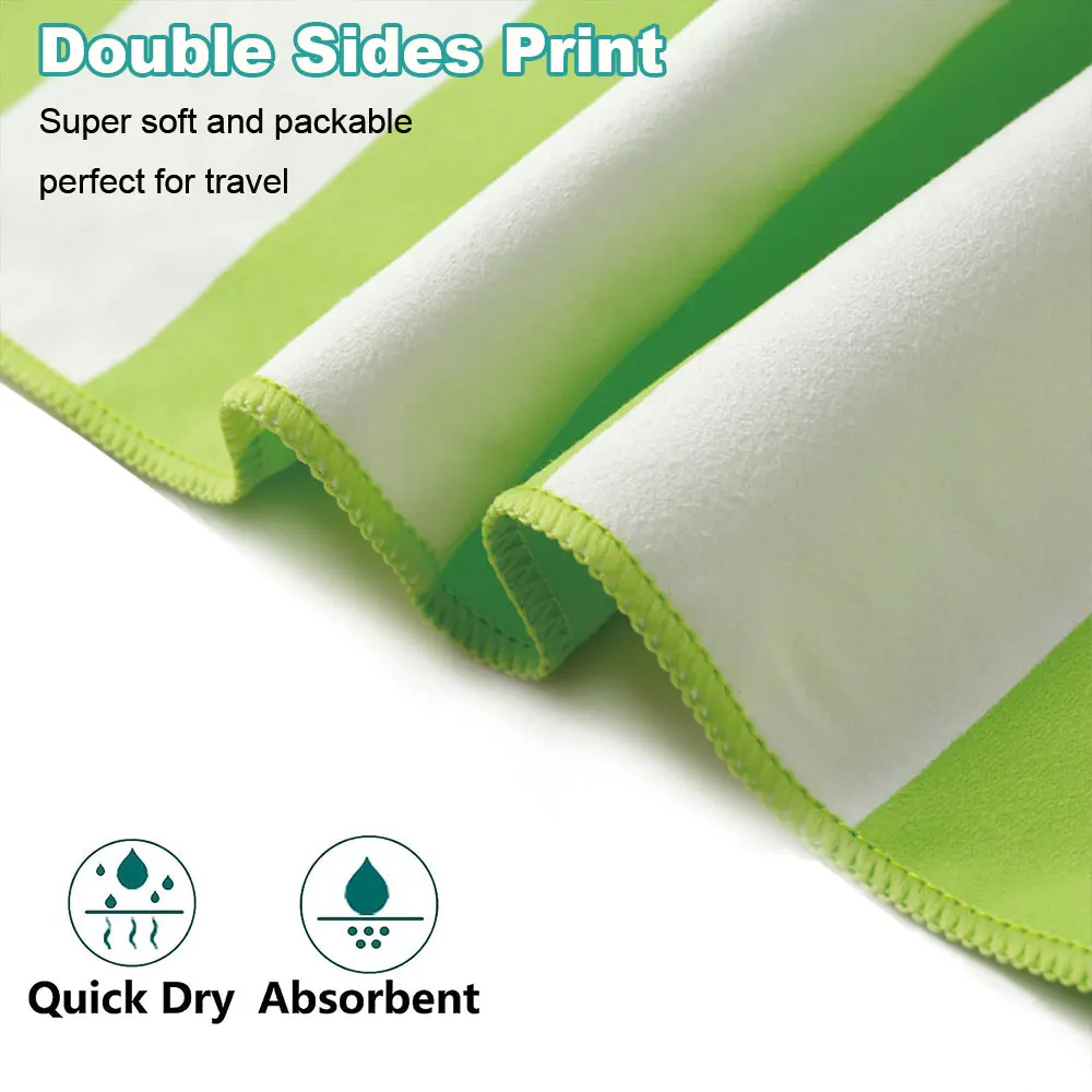 Super absorbent bath towel for summer rectangle customized beach towels portable sand free beach towel