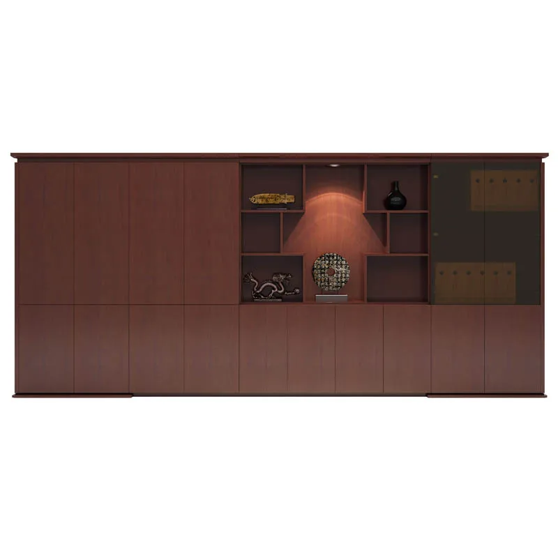 Office furniture high end modern MDF solid wood office storage file cabinet