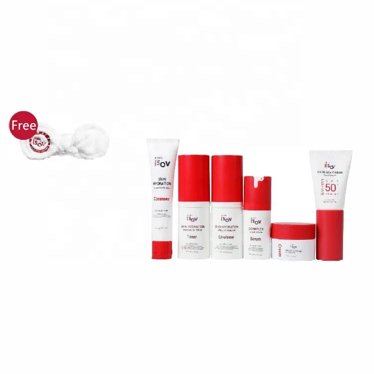 2025 Skin Care Sets ISOV Skin Hydration Anti-aging Toner Emulsion Facial Cleanser Essence oil Sunscreen Travel Package