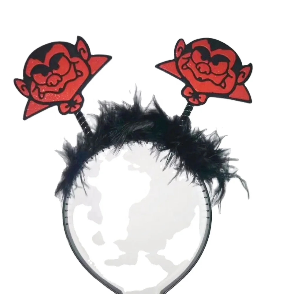 Halloween Party Cosplay Witch Headband Pumpkin Hat Headband Spider Bat Headband with feather