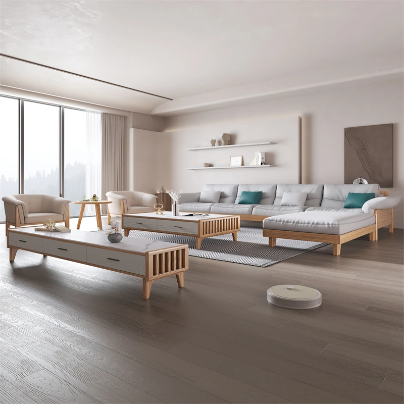 Nordic Modern Design Living Room Chair Walnut and log color solid wood  arm chair modern