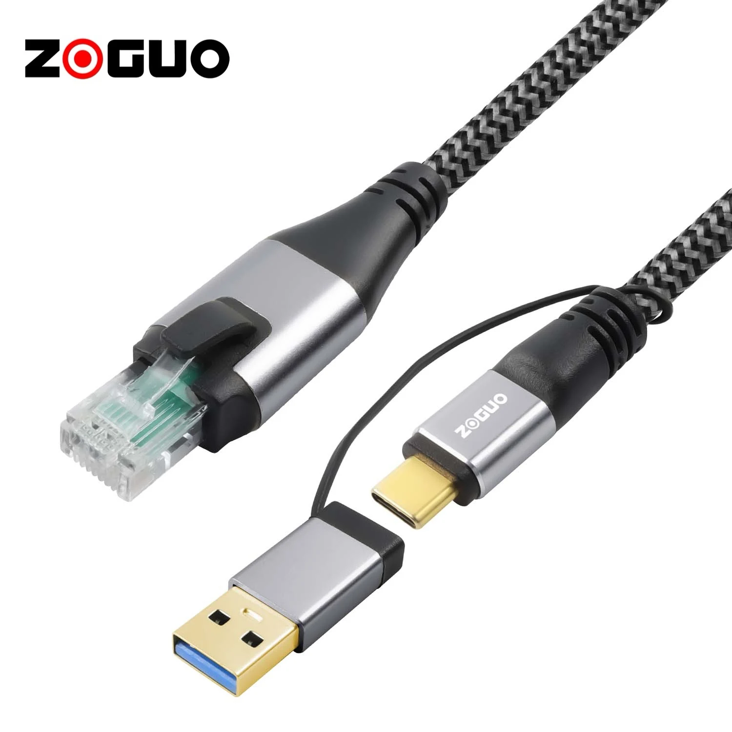 Type-C с USB-адаптером для RJ45 Ethernet-адаптером поддержка 1000 Мбит/с телефона и ноутбука ПВХ-куртка Экранирующая Оплетка