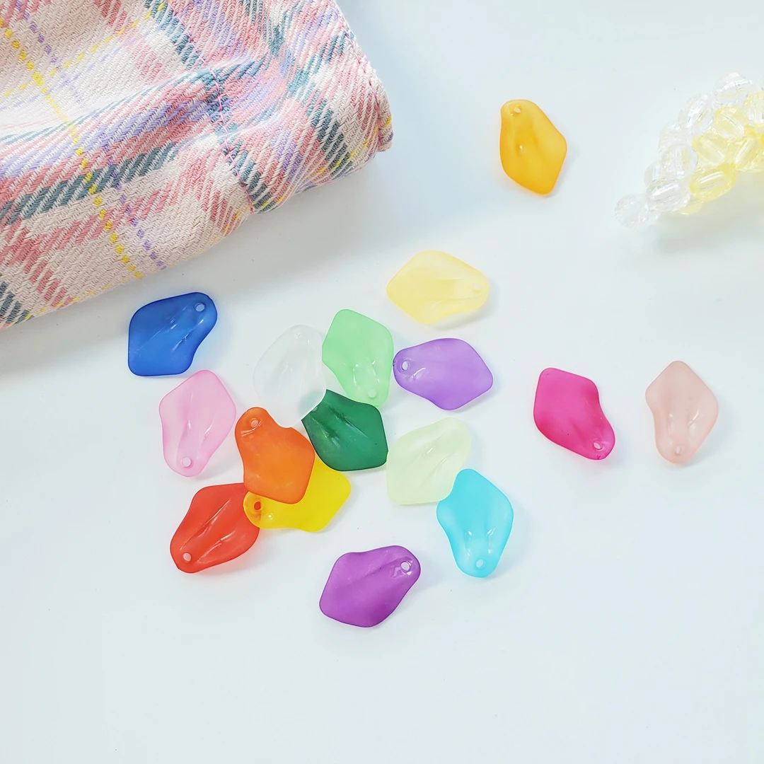 DIY Handmade Frosted Flower Beads Semi-Finished Products Acrylic Loose Spacer Frosted Plastic Flower Beads For Jewelry Making