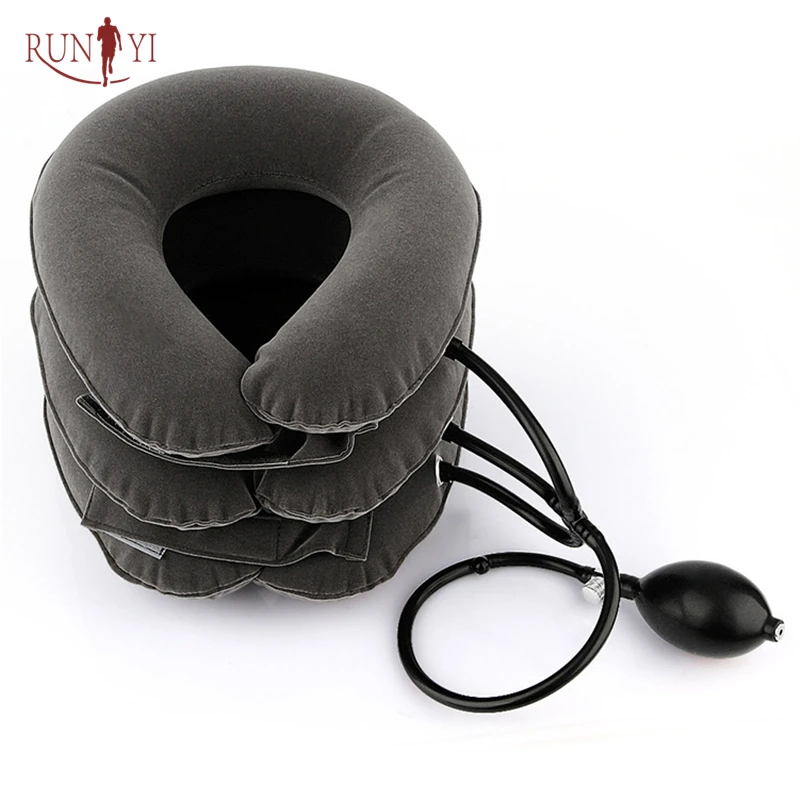RUNYI Genuine cosmetic chin lift and support confortevole medico cervical tens collar pe air traction neck relief brace