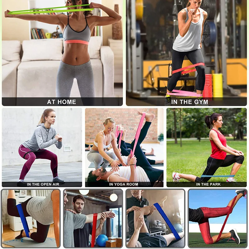 Yoga Loop Bands 5 Level Natural Latex Home Fitness Stretching Training Workout Elastic Loop Bands Resistance Bands