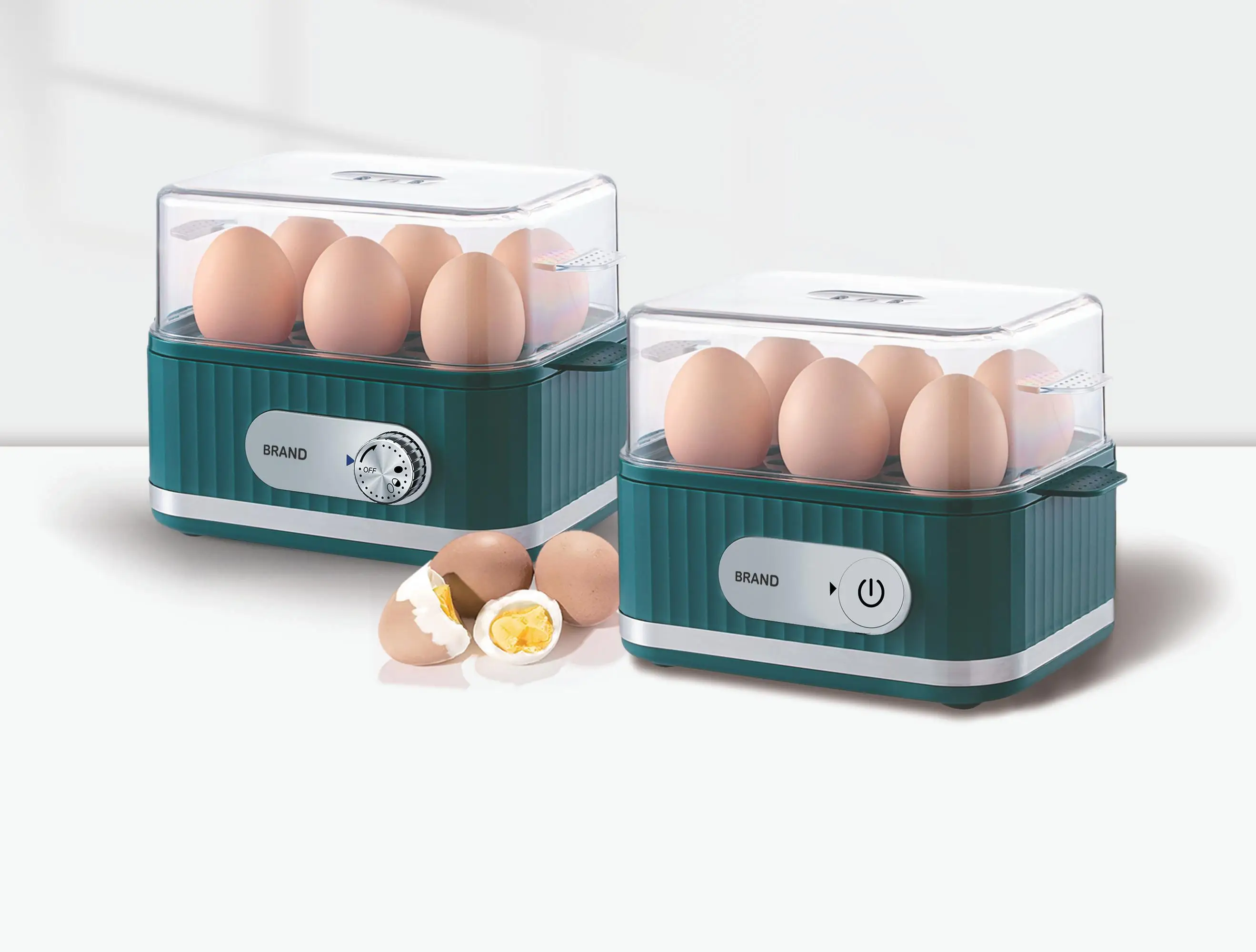 Easy Egg Cooker Electric 6-Egg Capacity, Soft, Medium, Hard-Boiled Egg Cooker with Auto Shut-Off, Measuring Cup Included,