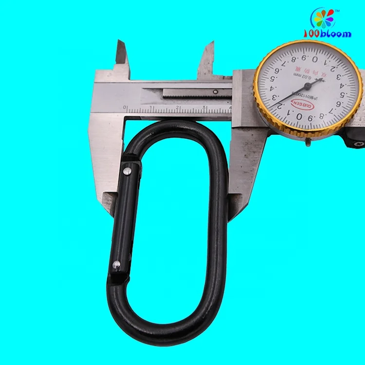 Factory wholesale or retail 8 cm customized color aluminum race carabiner oval carabiner hook bag parts metal buckle